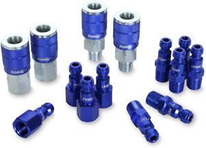 ColorConnex Coupler &amp; Plug Kit 14 Piece, Automotive Type C, 1/4 in. NPT, Blue,