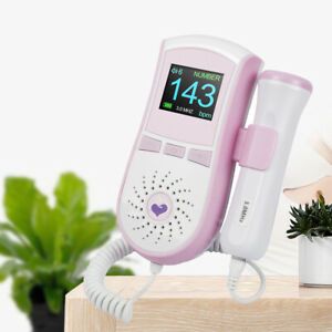 Digital 3MHz Probe Doppler Prenatal Heart Monitor Curve Display purple SALE