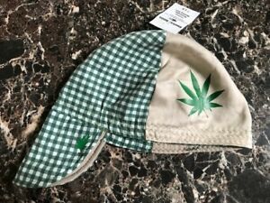 POT LEAF GREEN &amp; WHITE CHECK Welding Hat Welder Hats Cap American Hotties Caps