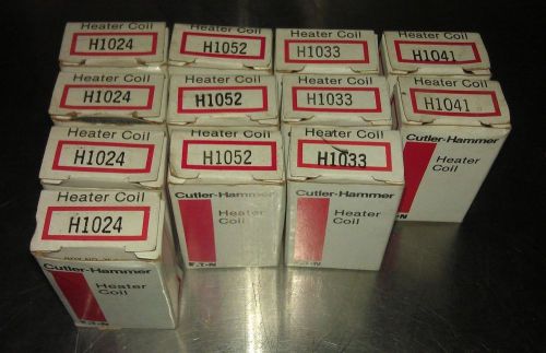 Mixed Lot of 12 NEW Cutler-Hammer H1052/H1024/H1041/H1033 Overload Heater Coils