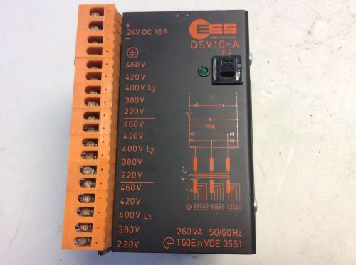 EES Storcontroller DSV10-A 3 Phase 24 VDC Power Supply 260 VA DSV10 DSV10A