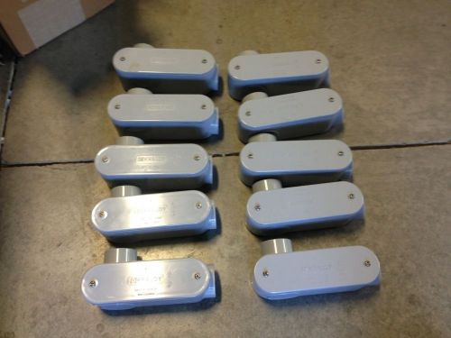 Lot of 10 new kraloy conduit elbow access bodies 1 1/4&#034;  inch gray pvc for sale