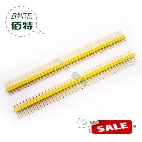 10x 40 pin pitch 2.54mm single row golded color pin header pcb fks for sale