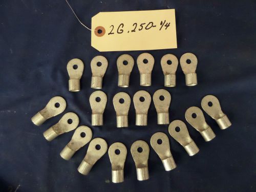 20) 2 gauge battery / welding / electrical cable tinned copper lugs .250 / 1/4&#034; for sale