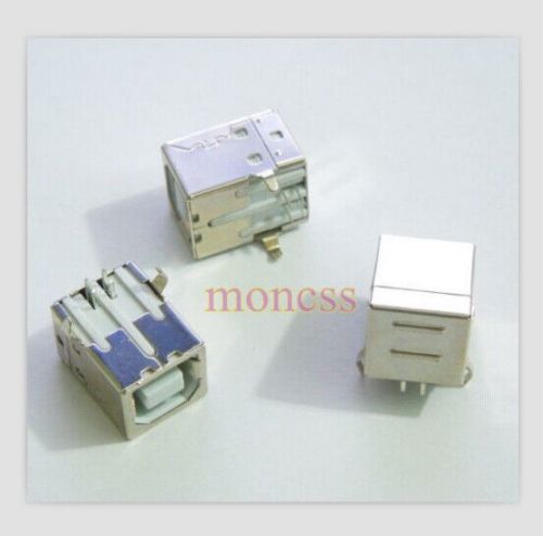 100pcs USB Type-B Right Angle 4-pin Female Connector Jacks Socket PCB Mount