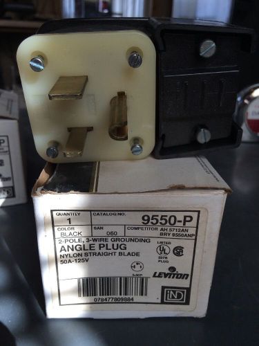 LEVITON 9650-P Plug, Angle Plug 50a