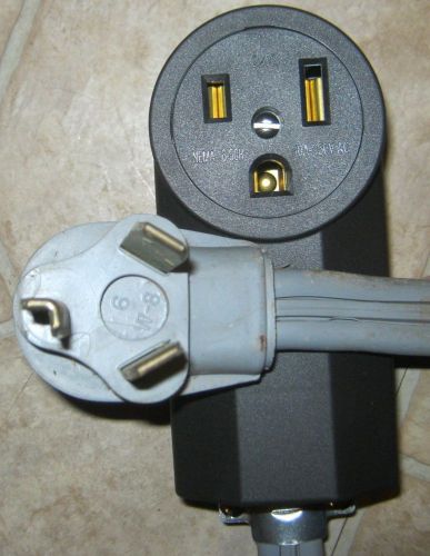 3 wire clothes dryer to welder plug adaptor nema 10-30 to 6-50r new 20ft for sale