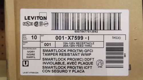 Leviton GFCI Case lot 10 Ivory Smartlock Pro Tamper Resistant