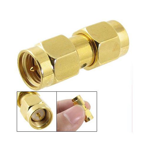 Sma male to sma male plug in series rf coaxial adapter connector for sale