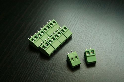 10 pcs 2 pin terminal block connector 300v 10a 5mm pitch pcb screw 24-12 awg ic for sale