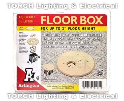 NEW ARLINGTON Non-Metallic Floor Box for up to 2&#034; floor height. FLBAR101LA