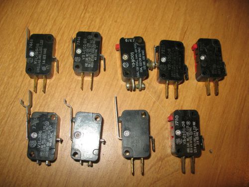 Mixed Lot of 9 Used  Micro Switch V3 and V3L Tested