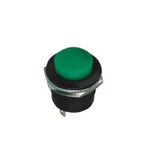 (2)Green 2Pin SPST Miniature 3A 125VAC NO 16mm Hole Momentary Push Button Switch