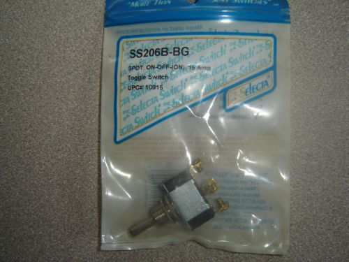 SS206B-BG Selecta Toggle Switch SPDT 125v15a 250v10amp OFF-ON-(ON) 1/2&#034; mtg NOS