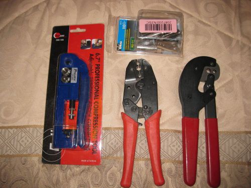 Eclipse 300-156 compression crimper,manual,f,bnc,rca  plus with extras for sale