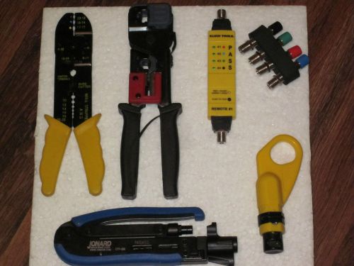 Jonard Compression Tool, Klein Coax Toner, Klein Coax Stripper, 8P8C &amp; 6P6C Crim