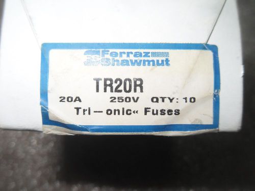 (i8-6) 1 lot of 10 nib gould shawmut tri-onic tr20r 250vac fuses i8-6 for sale
