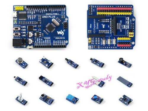 UNO PLUS Compatible with Arduino UNO R3 MCU ATMEGA328P-AU Board +Various Sensors