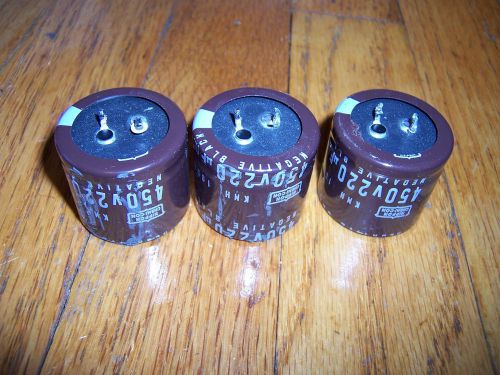 lot of 3 Nippon electrolytic capacitors 220uf 220 uf 450V 105*C high voltage