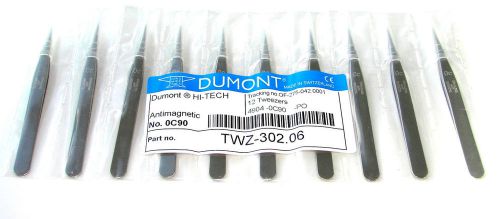 Original dumont high tech tweezers stainless anti magnetic no 0c09 set of 10 pcs for sale