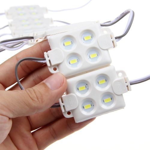 10Pcs 5730 4LEDs White 12V DC SMD LED Injection Module Light Lamp Letter Design