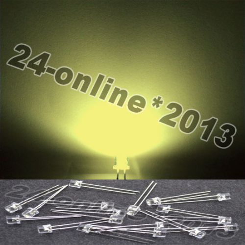 100pcs 5mm flat top warmwhite 120° wide angle  bright led lamp bead light 20ma for sale