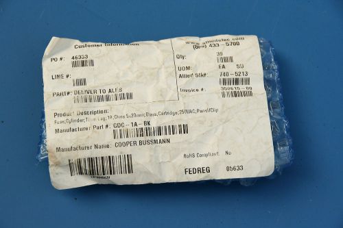 New - 30x cooper bussmann, fuse; cylinder; time lag; 1a; dims 5x20mm; glass for sale