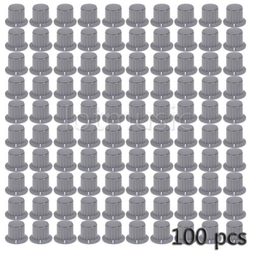100pcs plastic grey top screw tighten control knob 25mmdx18mmh for 6mm shaft for sale