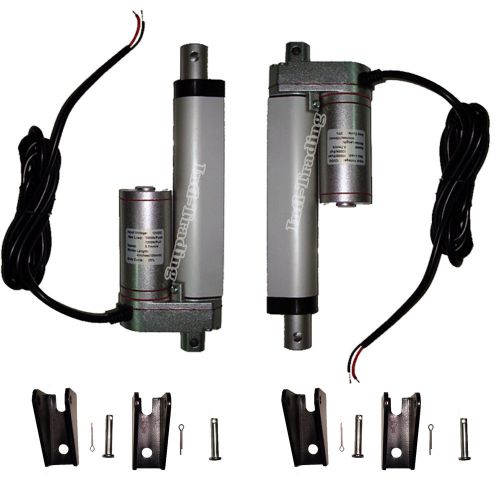 Set of 2pcs 4&#034; linear actuators&amp; brackets stroke 12 volt dc 330 pound max lift for sale