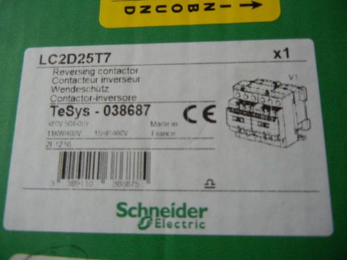 SCHNEIDER ELECTRIC LC2D25T7 IEC Contactor,480VAC,25A,Open,3P