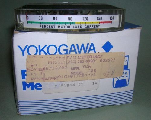 Yokogawa 288 percent motor load current meter #91g501, ram meter inc. 288-c07728 for sale