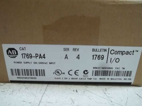ALLEN BRADLEY 1769-PA4 SERIES A 09/09 POWER SUPPLY *FACTORY SEALED*