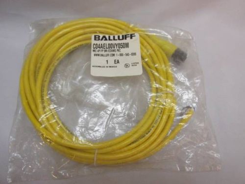 NEW NIB Balluff C04AEL00VY050M Cable MIC 4P FP 5M #22AWG PVC