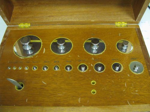 W &amp; le gurley s1 s-1 weight set metric in wood case fe29 for sale