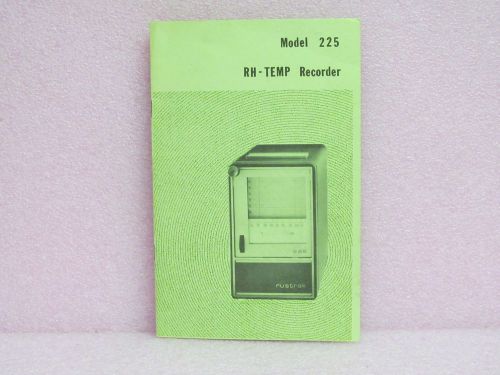 Rustrak Manual 225 RH-Temp Recorder Instruction Manual w/Schematic (1972)