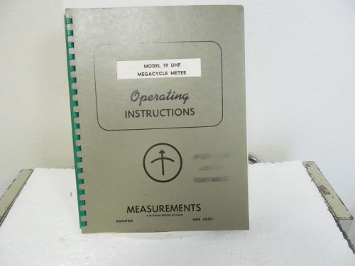 Measurements 59 UHF Megacycle Meter Operating Instructions w/schematic