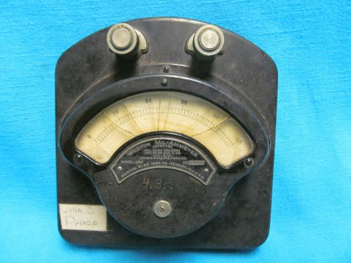 WESTON 0-50 MILLIAMPS MIL-AMMETER METER MODEL 280 BAKELITE