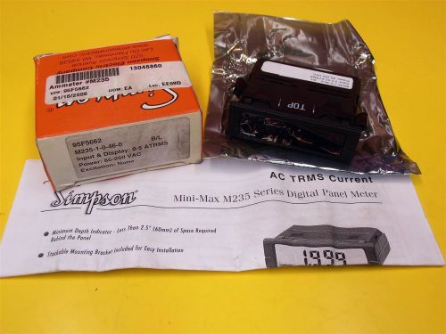Simpson ac trms current digital panel meter m235-1-0-46-0 mini-max new in box! for sale