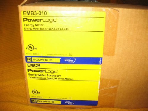 Square D EMB3010 Power Logic Energy Meter 3CT 100A New Sealed Box