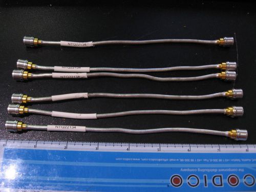 Qty 6 Suhner (for Nortel) NTQ22134 RF Coaxial Cable QMA Male Connectors 8&#034; USED