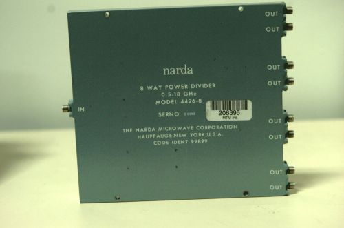 Narda microwave 4426-8 0.5 to 18 ghz, 8-way power divider, sma (f) all ports for sale