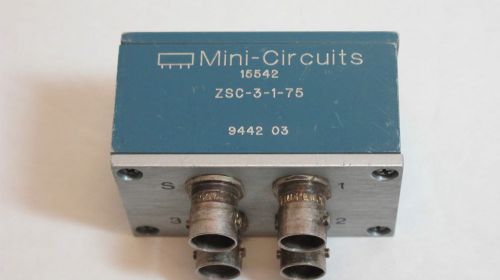 Mini-Circuits ZSC-3-1-75  3-Way Power Splitter. 1 to 200MHz,  75 Ohm,  BNC(F).