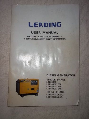 Leading Diesel Generator User Owners Manual