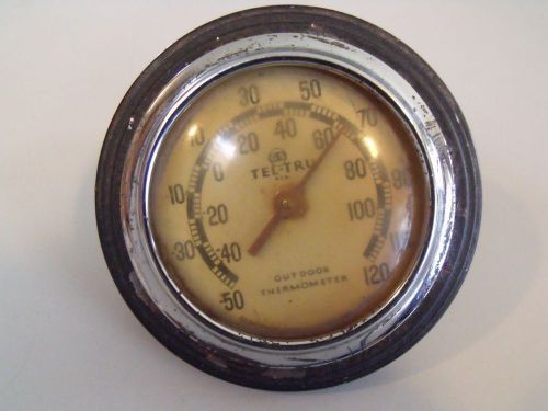 Vintage old antique tel-tru outdoor thermometer for sale