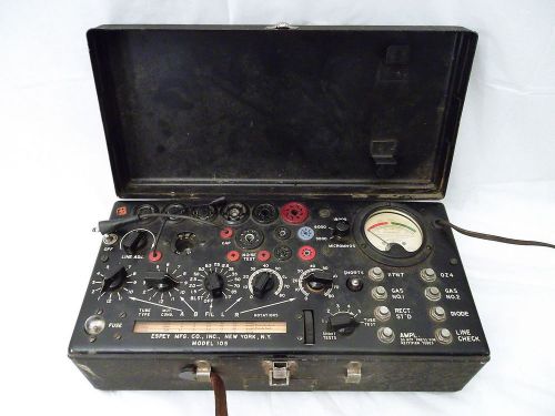 ESPEY 105 DYNAMIC MUTUAL CONDUCTANCE TUBE TESTER MILITARY WWII - TESTED