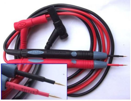 1 pair hard needles smt ic smd multimeter test pen probes cable banana plug tool for sale