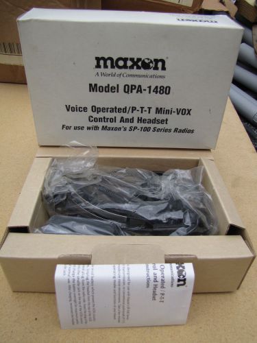 New ~ maxon qpa-1480 voice operated mini-vox control &amp; headset for sp-100 radios for sale