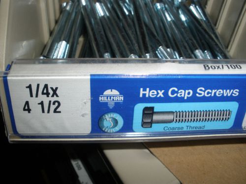 1/4-20 X 4-1/2&#034; Hex head cap screw bolts zinc (36) total 1/4&#034;  grade 5