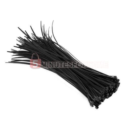 100 pieces black nylon plastic self lock locking cable zip ties cord wrap for sale