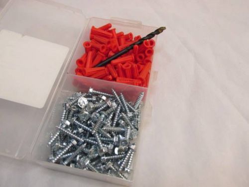 NEW 92pcs Cully Combo Red Conical Anchor Kit 39910 #10-12 x 1&#034; Screws &amp; Anchors
